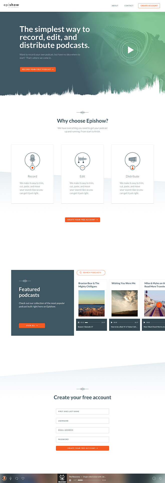 Homepage design