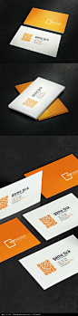 橙色简洁版式二维码名片_名片设计/二维码名片图片素材