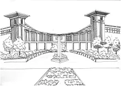 云南师范大学实景手绘