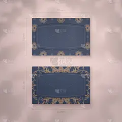 商务名片模板在蓝色与豪华的棕色装饰为您的品牌。