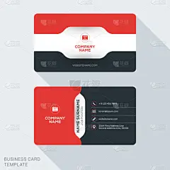 创意和清洁的名片模板。平面设计矢量图。文具设计