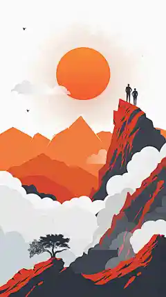 山川背景登山重阳素材 (4)