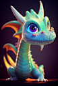 baby dragon made of opal crystal, pixar style, super cute, 3D, indicate details, hyperrealistic, 8k, octane render, wide angle, insanely detailed, HD, fun, artstation,