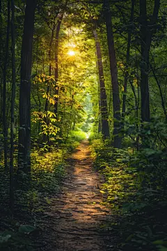 热带植物园林荫小道美景图片