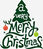 圣诞快乐英文字图宝宝 https://bao16.com 圣诞快乐 英文字体 绿色 圣诞树 字体变形
