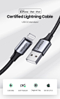 13.32US $ 18% OFF|Ugreen MFi USB Cable for iPhone 12 Min 12 Pro Max X XR 11 2.4A Fast Charging Lightning Cable USB Data Cable Phone Charger Cable|usb cable for iphone|cable forcharging cord - AliExpress : Smarter Shopping, Better Living!  Aliexpress.com