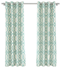 Piper Grommet Curtain Panels, Set of 2, Aqua, 54"x84" contemporary-curtains