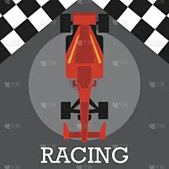 一级方程式/大奖赛赛车海报。矢量图