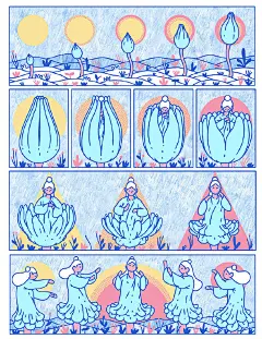 插画师 Evan Matthew Cohen 很喜欢展示时间的流逝，引导观众逐步了解正在发生的事情。

作品充满了禅意，耐人寻味

插画超话 ​​​​