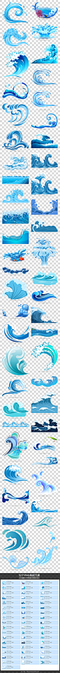 蓝色波浪图片海浪海波PNG素材