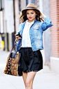 米兰达·可儿 (Miranda Kerr) 牛仔外套搭配