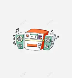 卡通手绘音响音乐 平面电商 创意素材