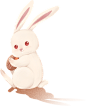 中秋兔子望月色块材质完整插画兔子6