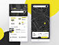 Salugeo App search trainer sport mobile ui mobile app design map black yellow localization geo application app ux ui design