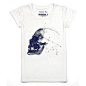 原创设计师品牌水彩画骷髅头骨手绘图案印花欧版男士短袖白色T恤 