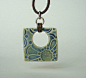Artgirl56: Pure Porcelain Abstract Flower Ceramic Pendant in Opal Blue Green. $12.50, via Etsy.: 
