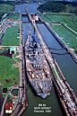 1968年。通过巴拿马运河的新泽西号USS New Jersey (BB-62) ​​​​
