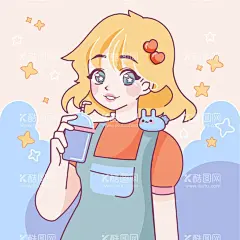 卡通女孩  - 源文件下载【酷图网】卡通女孩,可爱卡通女孩,卡通,漫画,插画,手绘,形象卡通,IP形象,IP卡通,IP形象设计,卡通人物,人物,印花,卡通印花,印花图案