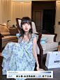 DIAMOND◆小飞袖宽松碎花裙长款露背温柔度假风吊带无袖连衣裙女-淘宝网