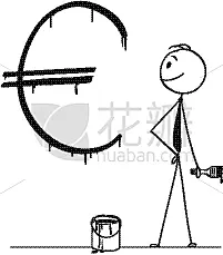 男商人,卡通,壁纸刷,油漆罐,银行业,欧洲,商务,愉悦,男人,概念