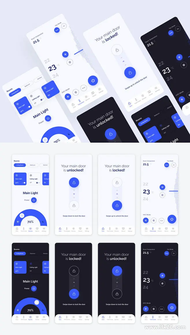 智能家居控制app ui .fig素材下载_APP-UI_素材下载-乐分享素材网-花瓣网