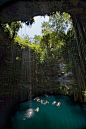 Cenote Sagrado 圣井天坑 - 墨西哥  啥时候去游泳啊~