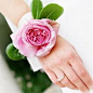 Single rose wrist corsage for the moms.
