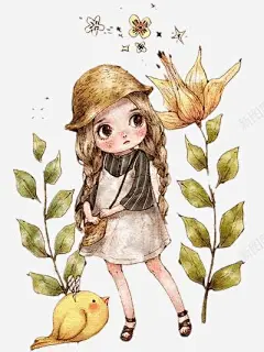 扎麻花辫的女孩 页面网页 平面电商 创意素材