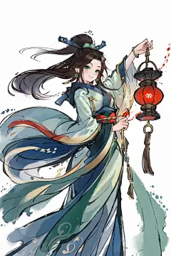 国画风格游戏人物立绘-LoRA-Hades-LiblibAI
