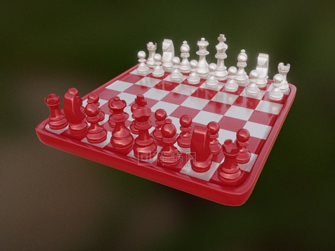 国际象棋 棋盘 红白子 棋子 下棋 - ...
