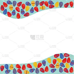 复活节彩蛋设计插图为封面，添加文字，矢量可伸缩