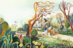 北歐插畫師Adelina Lirius繪本新作The Secret Garden-淘宝网