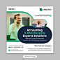 Accounting and bookkeeping experts solutions social media post and web banner design template Premium Psd