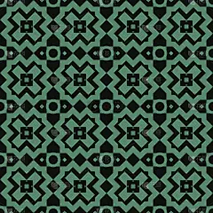 仿古无缝绿色背景正方形交叉检查几何