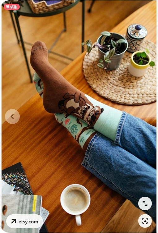 Many Mornings Socken – Mismatched Design „Der Geist“ In Gr. 39-42