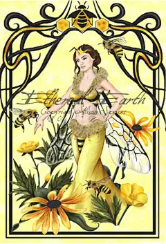 Queen Bee Fairy ACEO Art Card ATC image 3
