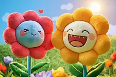 春天花朵手工模型元素