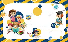 卡通校园文化墙海报卡通展板背景 免费下载 页面网页 平面电商 创意素材