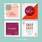 Free vector promotional square banner collection