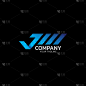 JM的首字母字母组合向量标志模板在梯度
