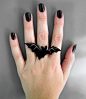 美国进口 哥特风格 激光切割 蝙蝠戒指 Lone Vampire Bat Ring