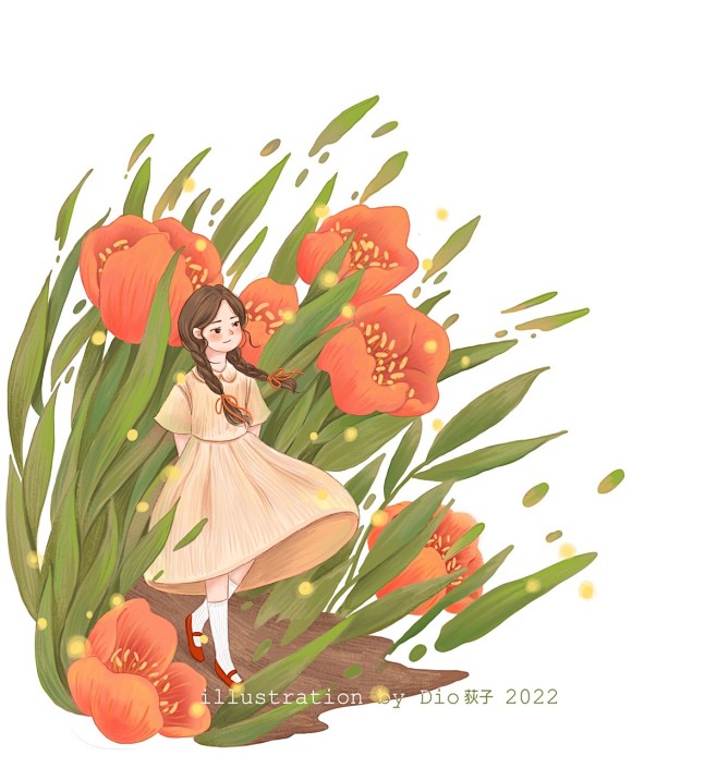 花间少女_DIO荻子__插画师作品_涂鸦...