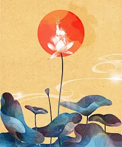 白鹿莲花图片下载