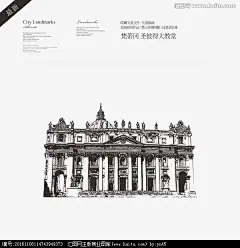 圣彼得大教堂版画矢量版画手绘线描稿城市建筑城市标志性建筑城市地标建筑梵蒂冈旅游旅游景区自驾游国内外旅游景点旅游海报旅游设计素材梵蒂冈圣彼得大教堂