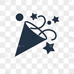 五彩纸屑矢量图标在透明背景下被隔离, 五彩纸屑的透明度概念可用于 web 和移动