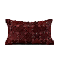 柏洛斯轻奢新年红酒色马毛拼接样板间抱枕沙发客厅高级感腰枕靠垫-淘宝网