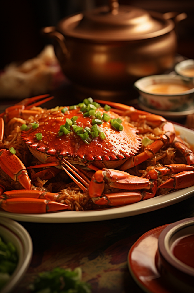 数字艺术食物餐饮美食香辣蟹创意摄影图片-...