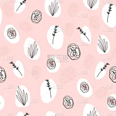 乱画,抽象,动物手,四方连续纹样,熏衣草,请柬,纺织品,壁纸,绘制,花