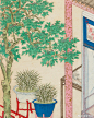 仇英（传）《宫廷人物图》❸
设色纸本 册页三开 镜框
Dimensions : 25,6 x 20,6 cm. (10 1⁄8 x 8 1⁄8 in.)
英国古董商Spink & Son(见标签)
英国私人旧藏，佳士得拍卖