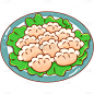 中式餐饮主题贴纸-饺子